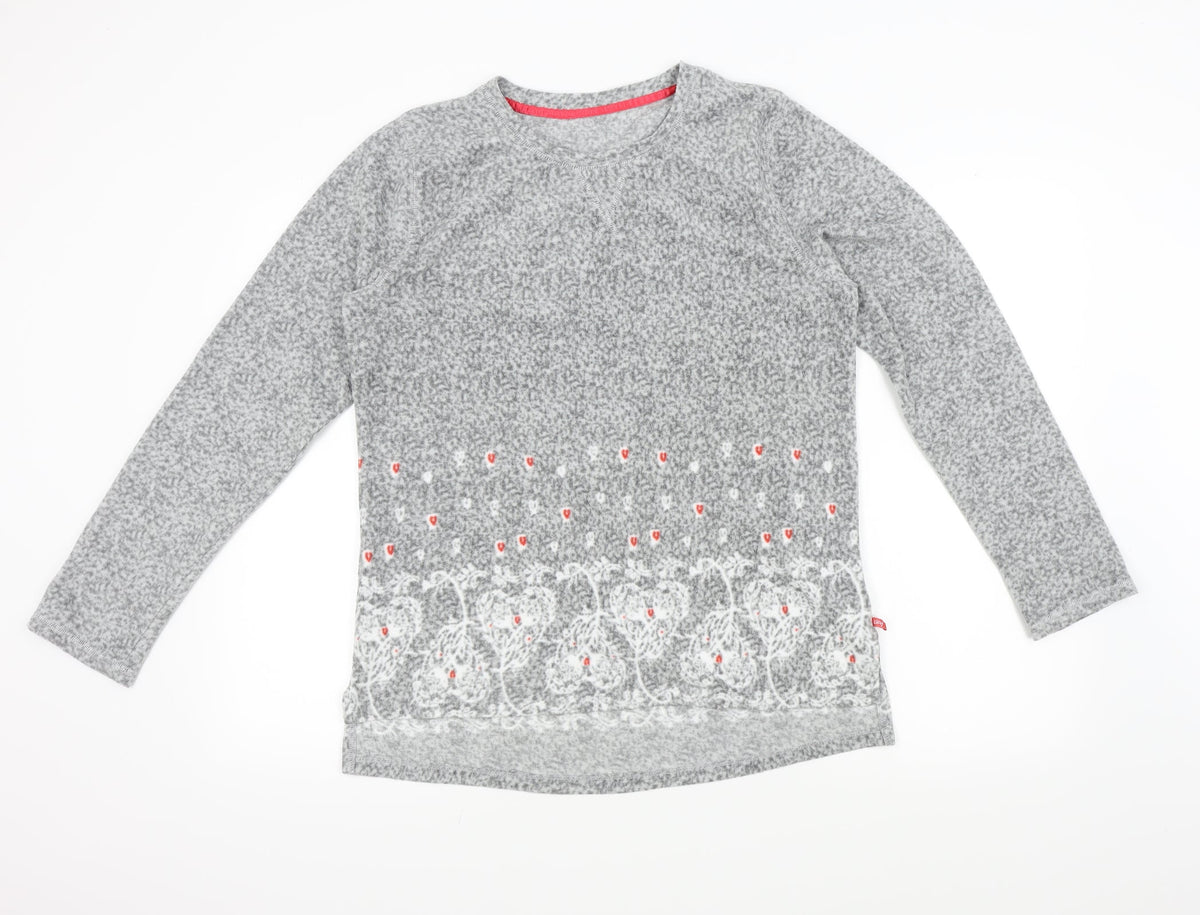 KAY Womens Grey Geometric  Pullover Jumper Size L