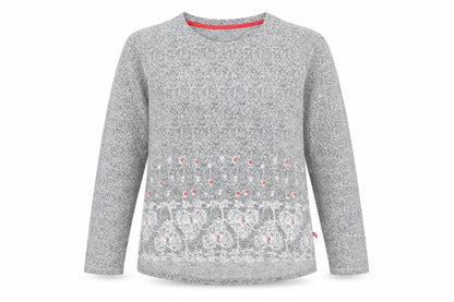 KAY Womens Grey Geometric  Pullover Jumper Size L