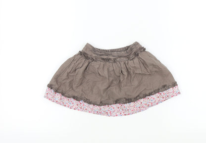 Mini Club Girls Brown Floral  Flare Skirt Size 9-12 Months