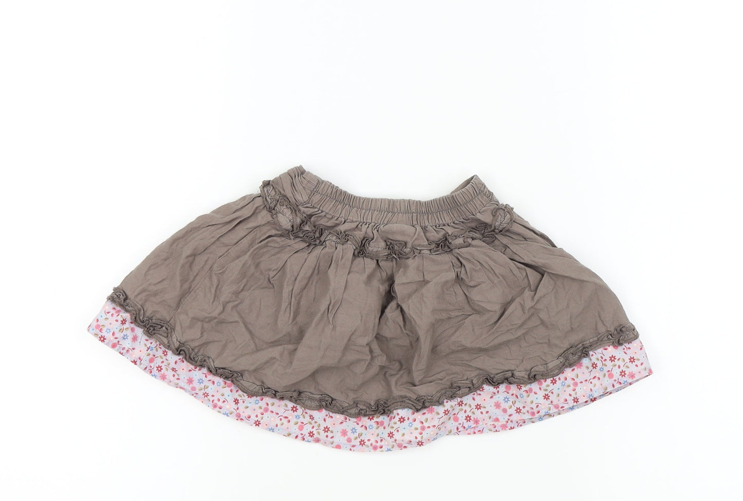 Mini Club Girls Brown Floral  Flare Skirt Size 9-12 Months