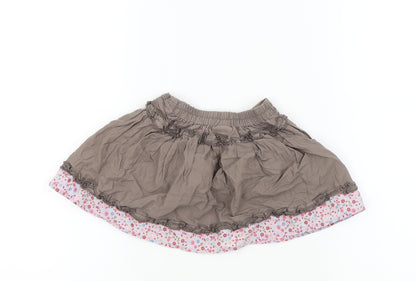 Mini Club Girls Brown Floral  Flare Skirt Size 9-12 Months