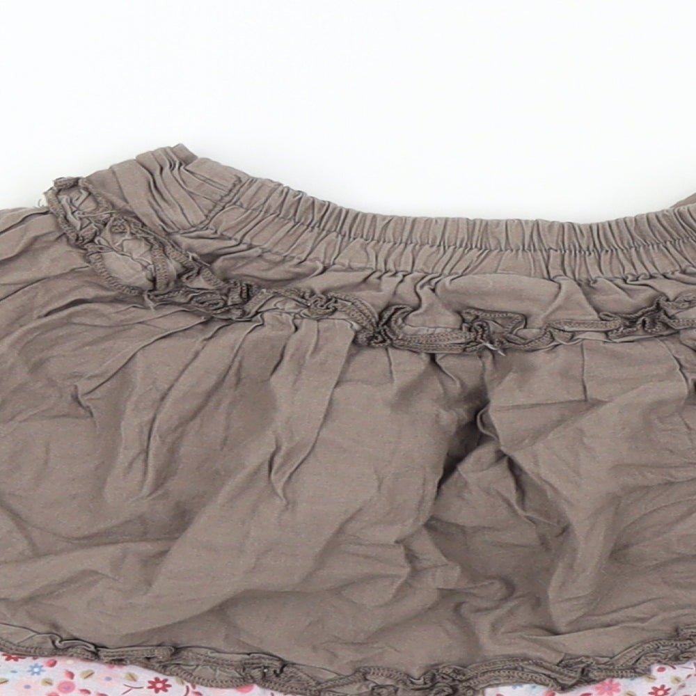 Mini Club Girls Brown Floral  Flare Skirt Size 9-12 Months