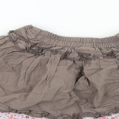 Mini Club Girls Brown Floral  Flare Skirt Size 9-12 Months