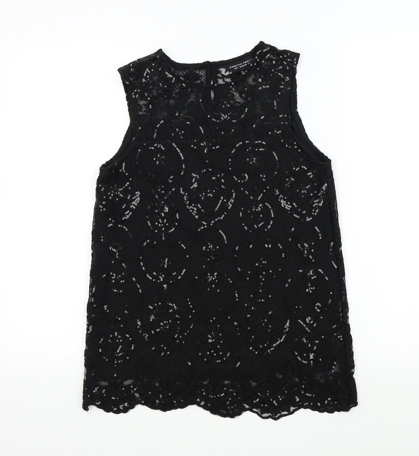 Womens UK Size 8 Dorothy Perkins Black Basic Blouse