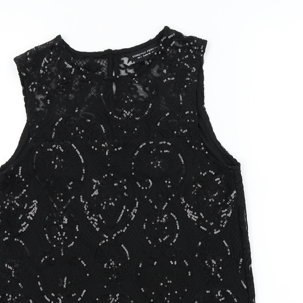 Womens UK Size 8 Dorothy Perkins Black Basic Blouse