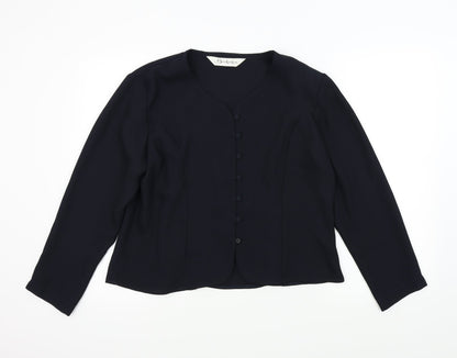 Womens UK Size 18 Berkertex Blue Basic Button-Up