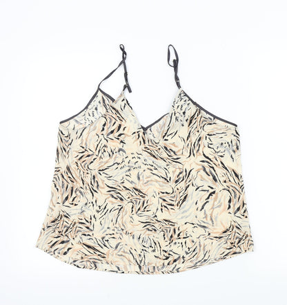 Primark Womens Beige Animal Print  Basic T-Shirt Size M