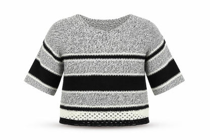 F&F Womens Black Striped  Pullover Jumper Size 14  - Open Shoulders