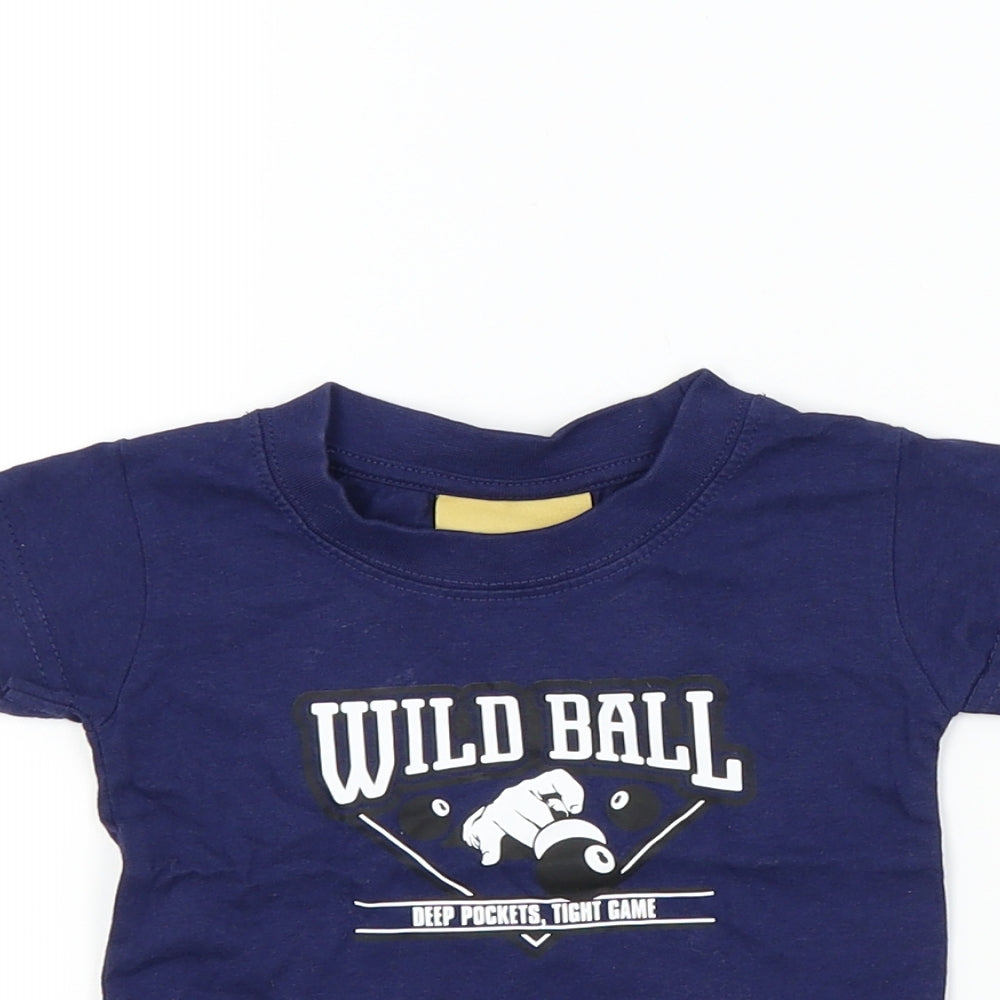 Larkwood Boys Blue   Basic T-Shirt Size 0-3 Months  - WILD BALL