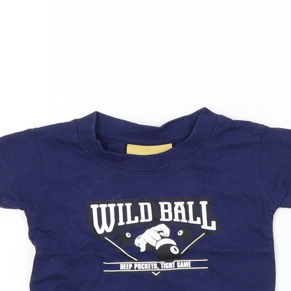 Larkwood Boys Blue   Basic T-Shirt Size 0-3 Months  - WILD BALL