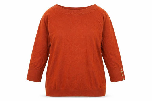 F&F Womens Brown   Pullover Jumper Size 14  - buttons on sleeves