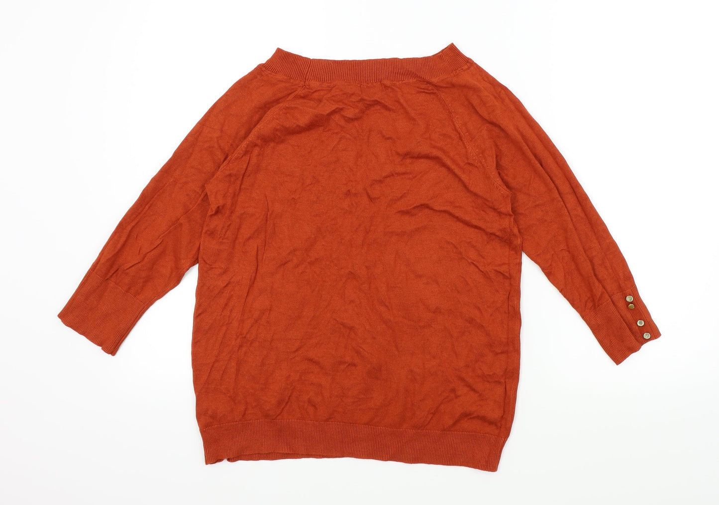 F&F Womens Brown   Pullover Jumper Size 14  - buttons on sleeves
