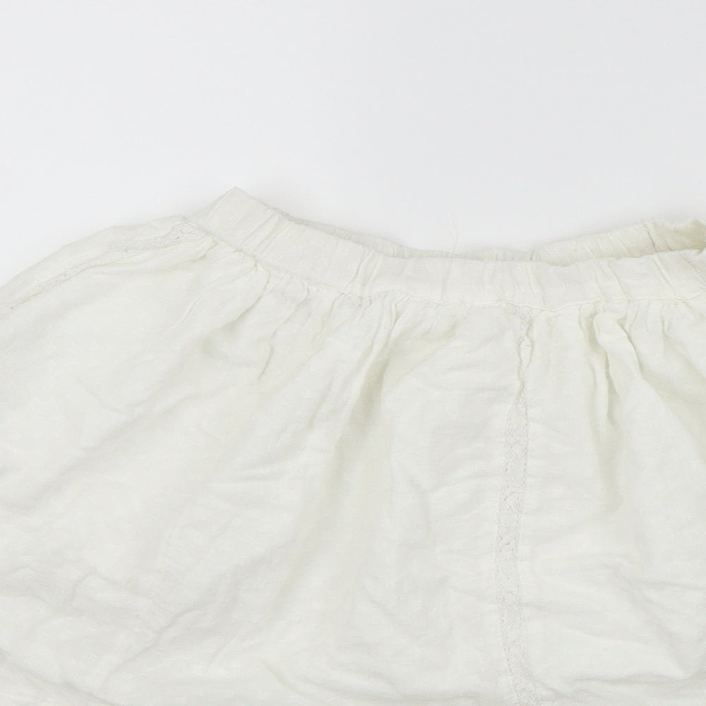 NEXT Girls White Colourblock  Flare Skirt Size 8 Years