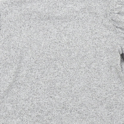 George Girls Grey   Henley Jumper Size 7 Years  - Pearl Detail