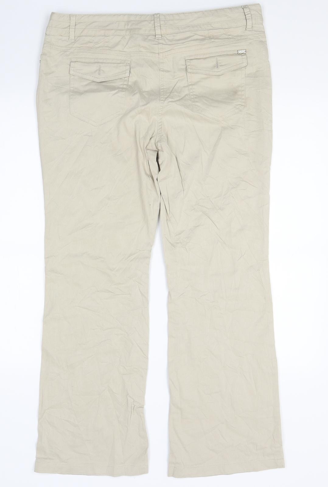 Womens UK Size 14 Marks and Spencer Regular Fit  Beige Trousers