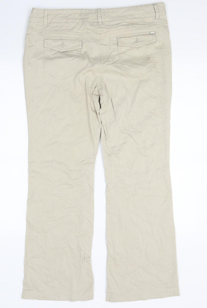 Womens UK Size 14 Marks and Spencer Regular Fit  Beige Trousers