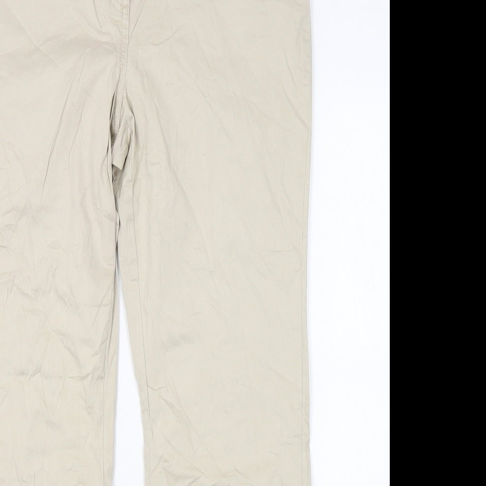 Womens UK Size 14 Marks and Spencer Regular Fit  Beige Trousers