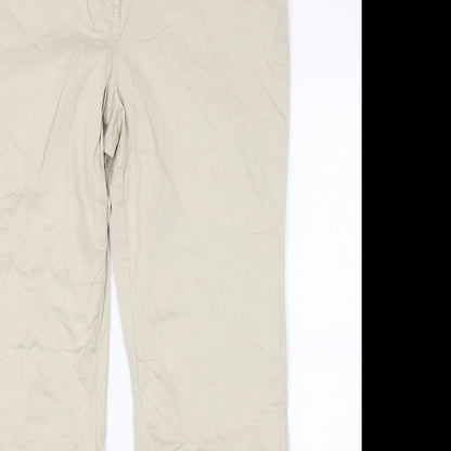 Womens UK Size 14 Marks and Spencer Regular Fit  Beige Trousers
