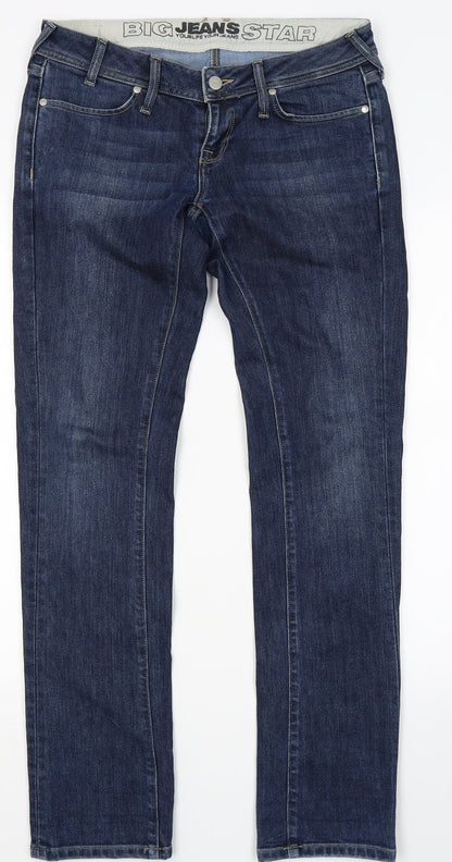 Womens UK Size 29 in BIG STAR Regular Fit Skinny Blue Jeans