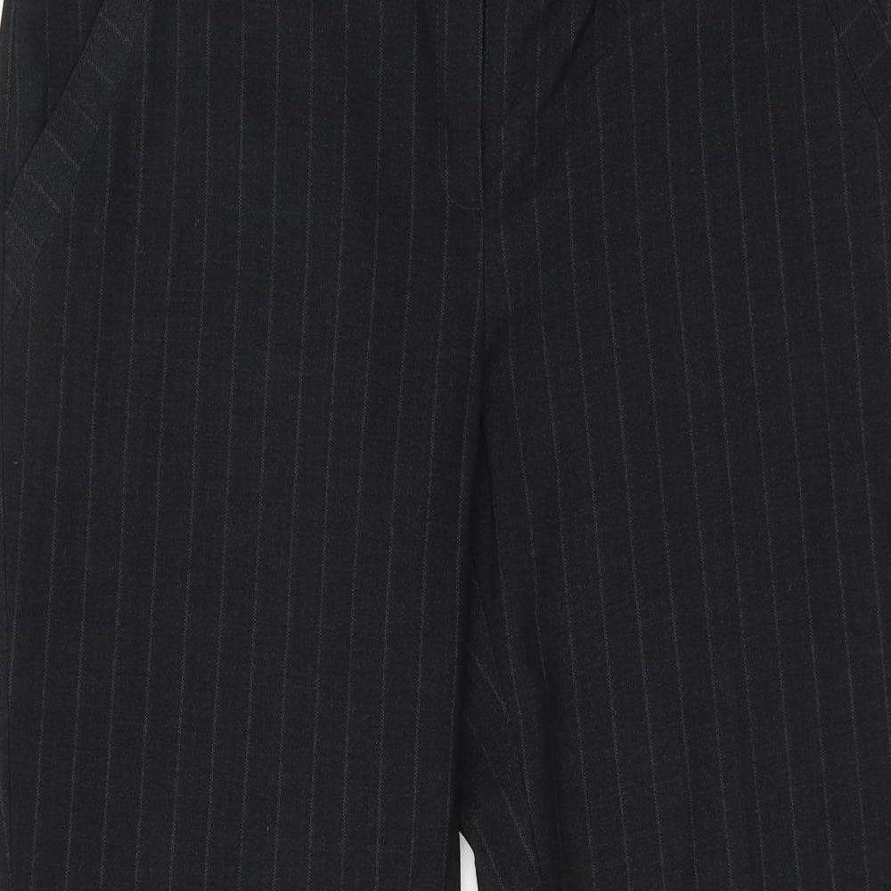 F&F Womens Black Striped  Trousers  Size 14 L28 in