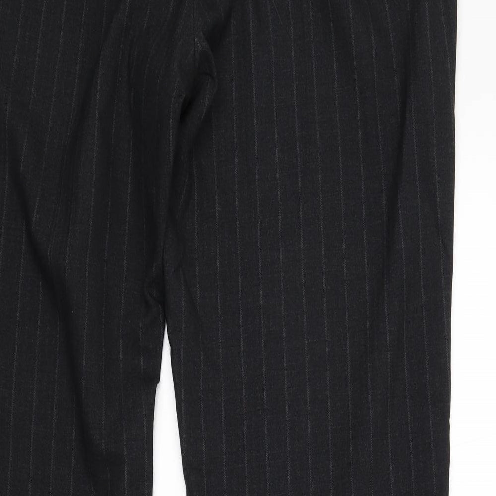 F&F Womens Black Striped  Trousers  Size 14 L28 in