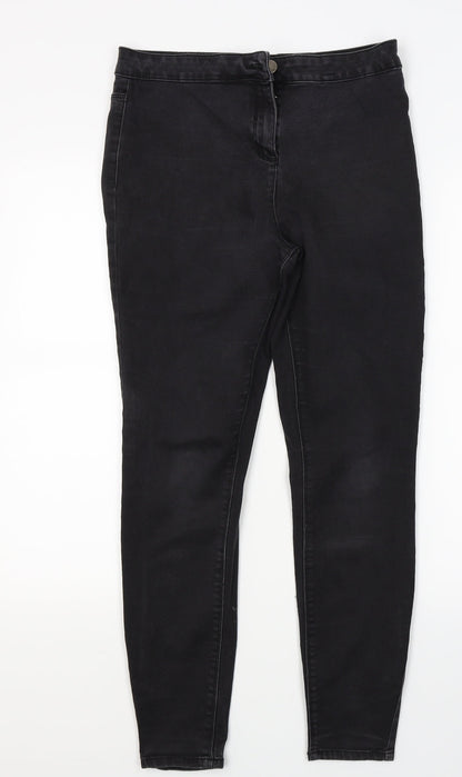 Womens UK Size 12 Papaya Regular Fit Jegging Black Jeans