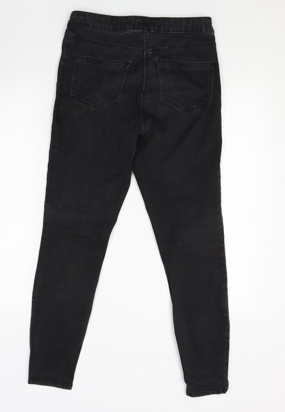 Womens UK Size 12 Papaya Regular Fit Jegging Black Jeans