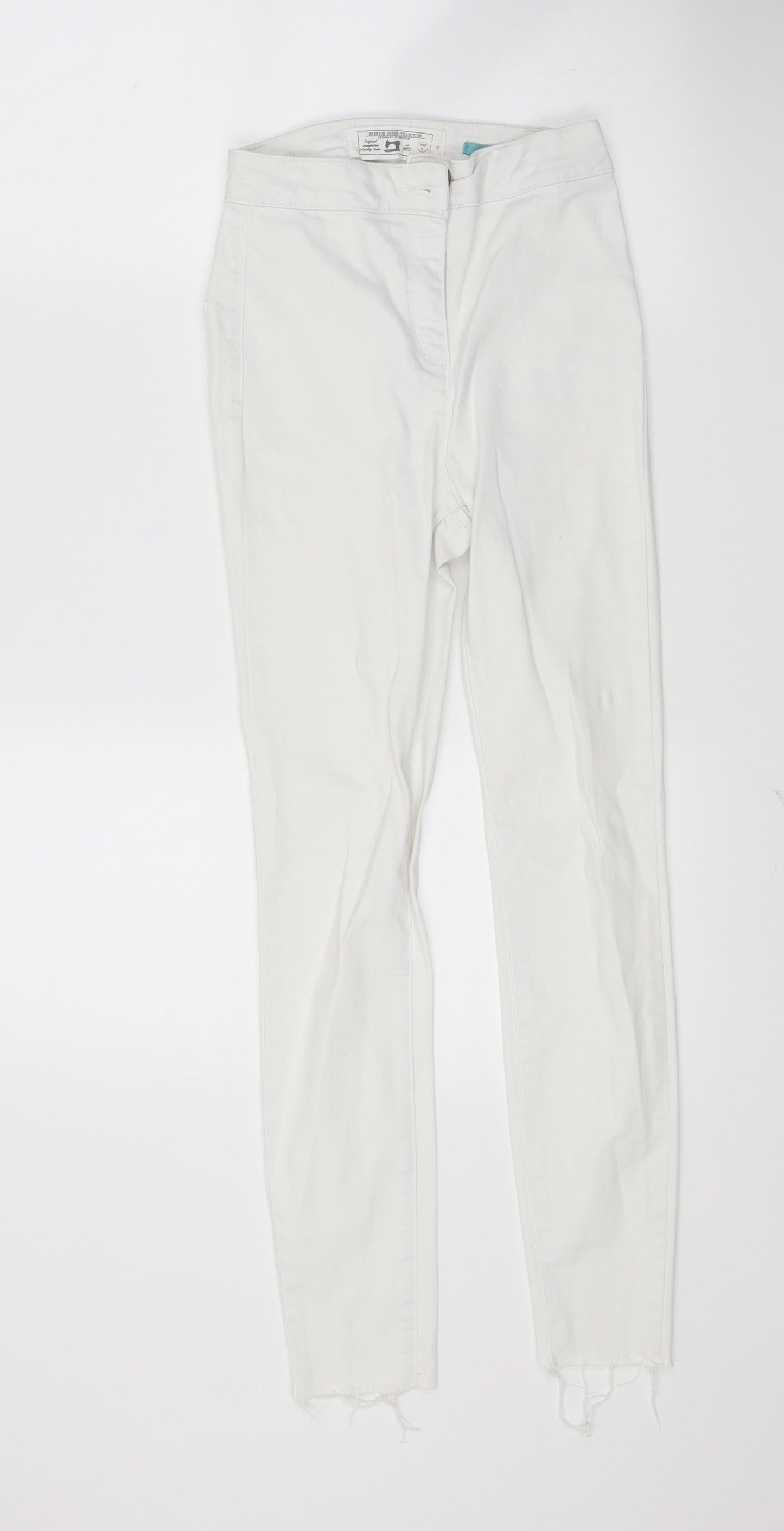 Primark Womens White  Denim Skinny Jeans Size 8 L25 in