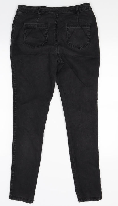 Dorothy Perkins Womens Black  Denim Skinny Jeans Size 12 L28 in