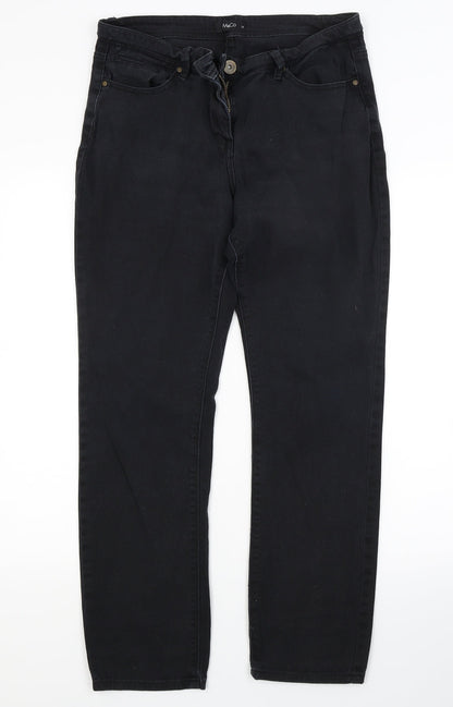 M&Co Womens Black  Denim Skinny Jeans Size 12 L20 in