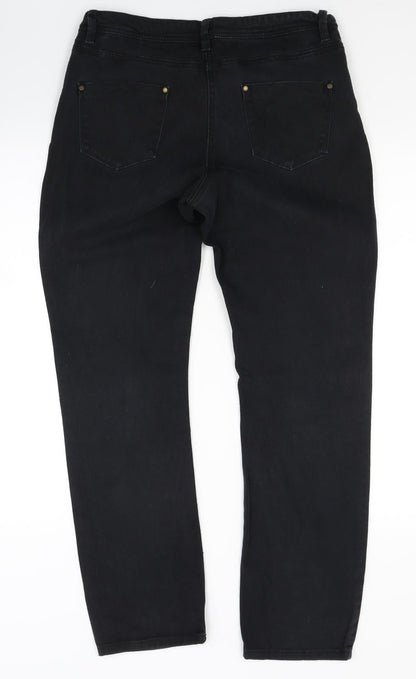 M&Co Womens Black  Denim Skinny Jeans Size 12 L20 in