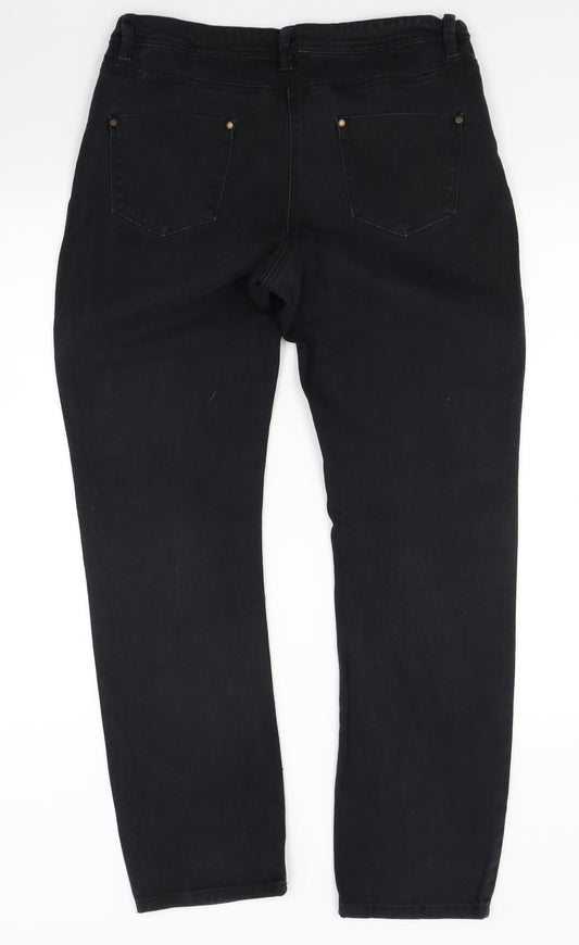 M&Co Womens Black  Denim Skinny Jeans Size 12 L20 in