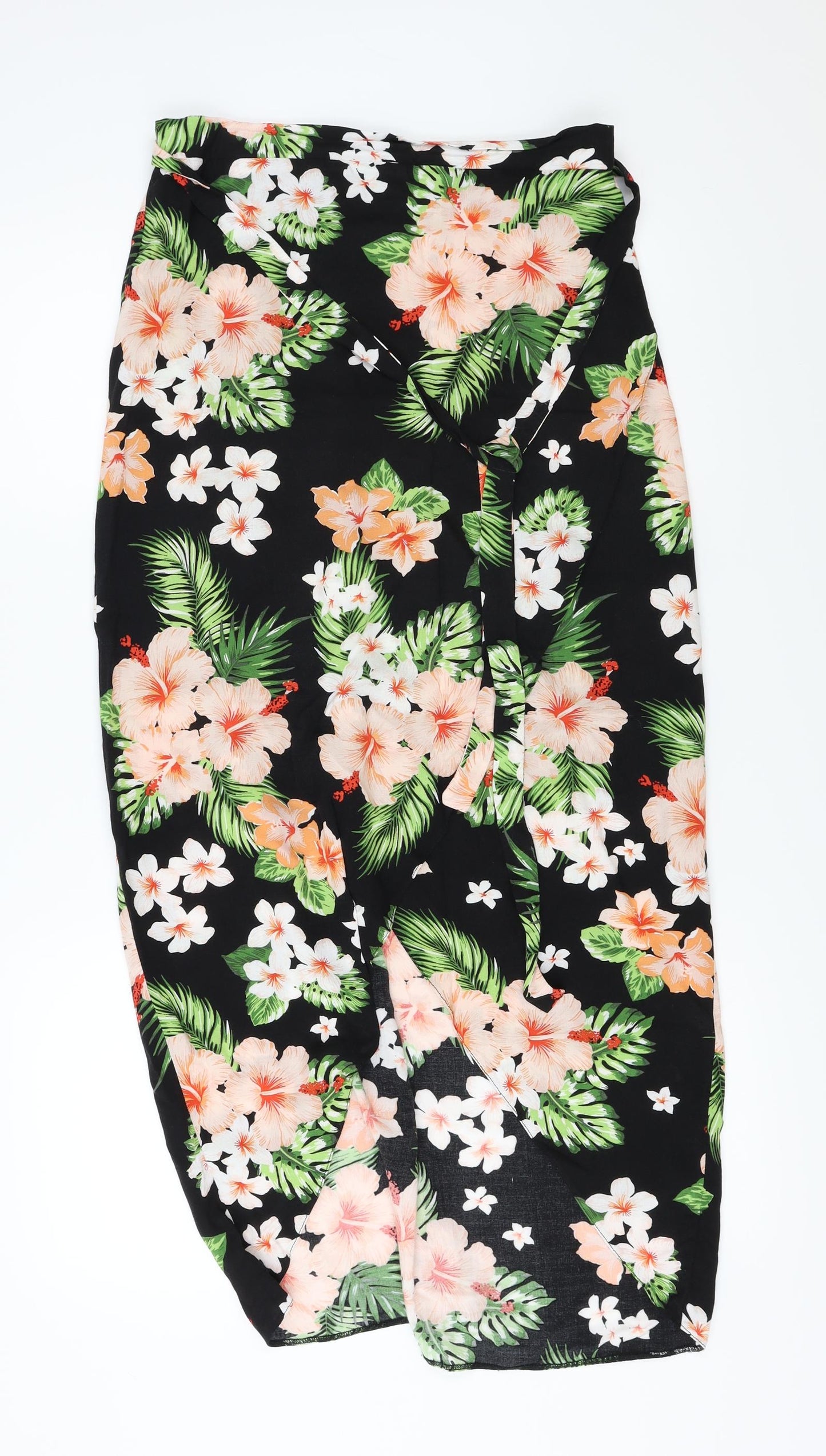 George  Womens Black Floral  A-Line Skirt Size 28 in