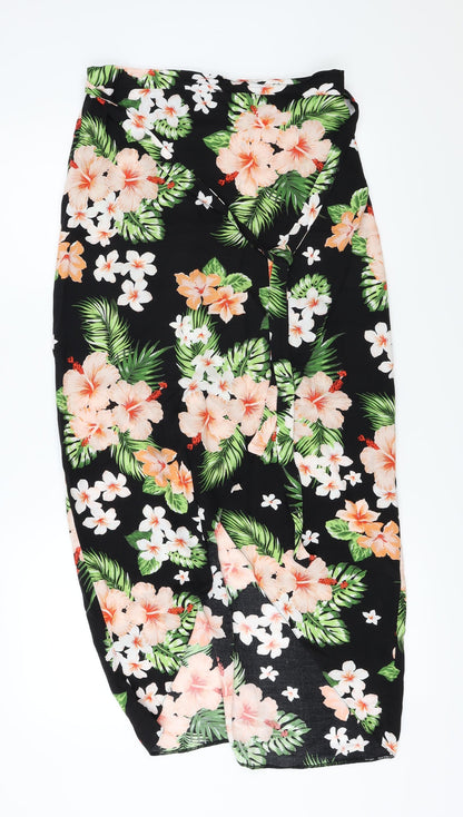 George  Womens Black Floral  A-Line Skirt Size 28 in