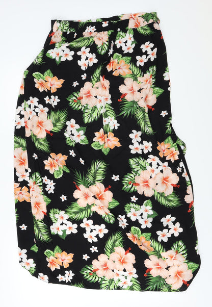 George  Womens Black Floral  A-Line Skirt Size 28 in