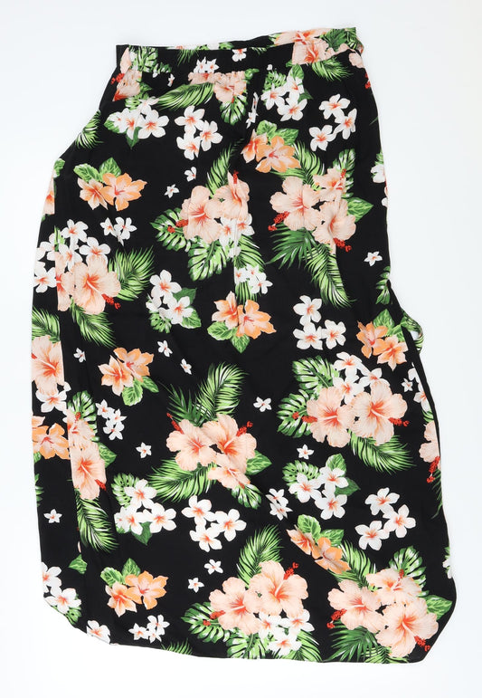 George  Womens Black Floral  A-Line Skirt Size 28 in