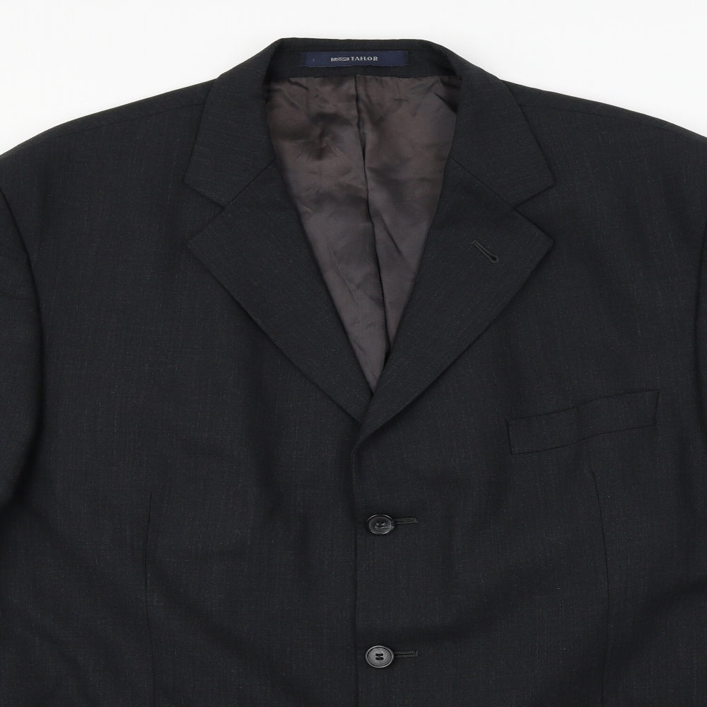 Mens UK Size L British Tailor Regular Grey Suit Jacket