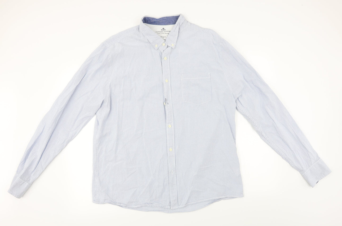 Womens UK Size XL Easy Blue Basic Button-Up