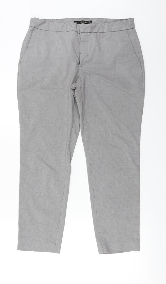 Womens UK Size 32 in Zara Regular Fit  Grey Trousers