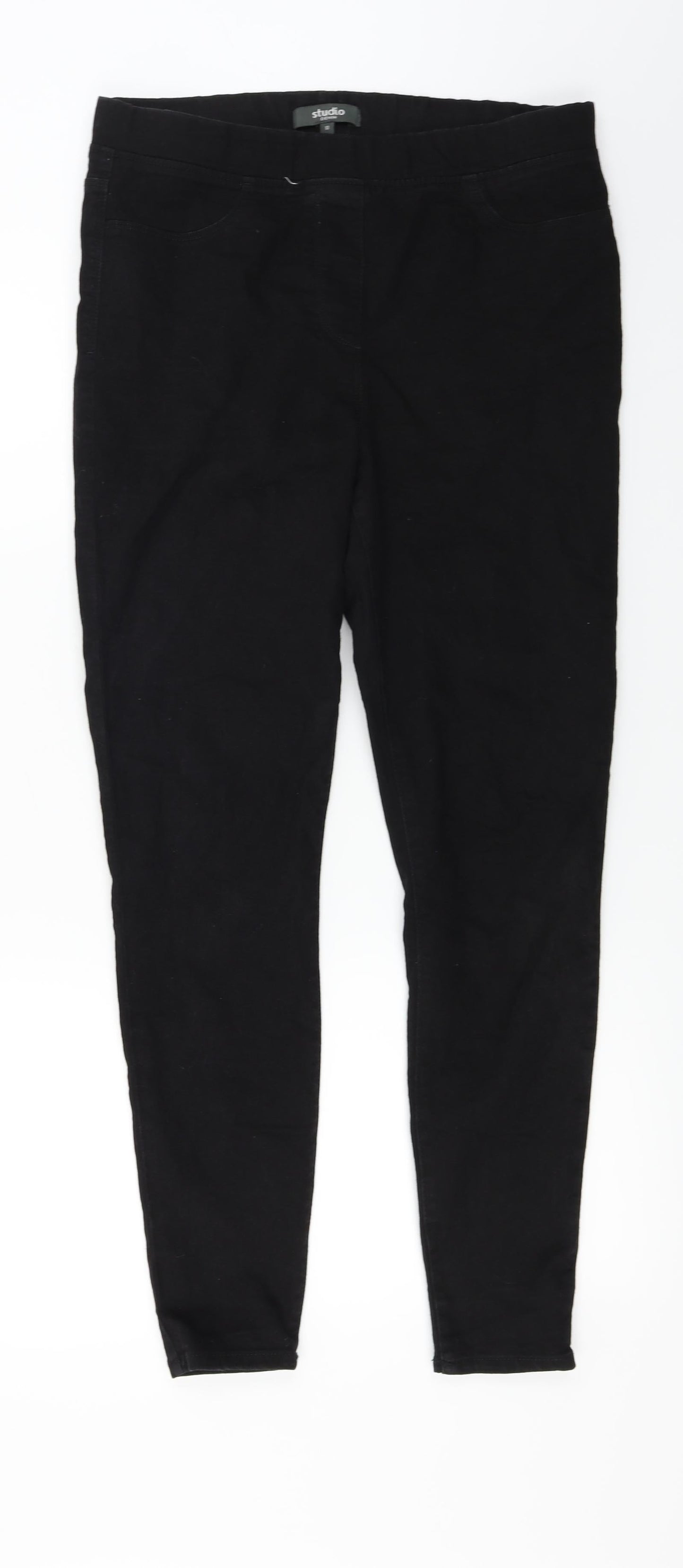Studio Womens Black   Trousers  Size 10 L25 in