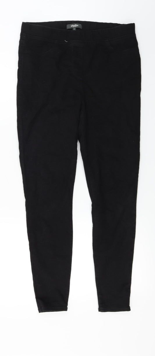 Studio Womens Black   Trousers  Size 10 L25 in