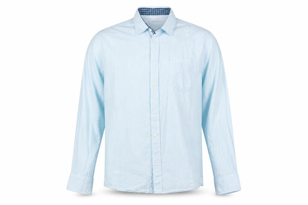 Mens UK Size XL Easy Blue  Button-Up Long Sleeve Casual Shirt