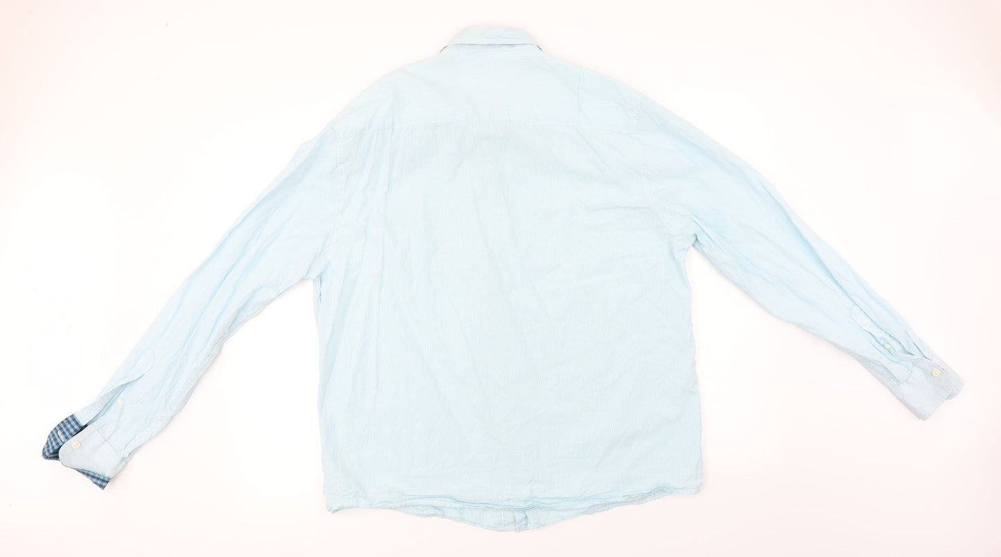 Mens UK Size XL Easy Blue  Button-Up Long Sleeve Casual Shirt