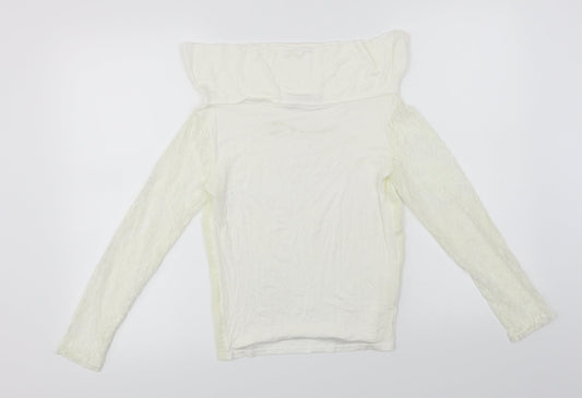 Womens UK Size 12 Atmosphere Ivory Basic Button-Up
