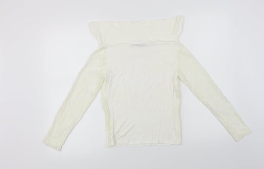 Womens UK Size 12 Atmosphere Ivory Basic Button-Up