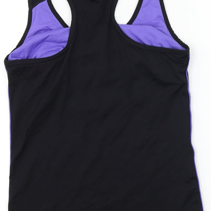 Womens UK Size 16 WORKOUT Black Basic T-Shirt