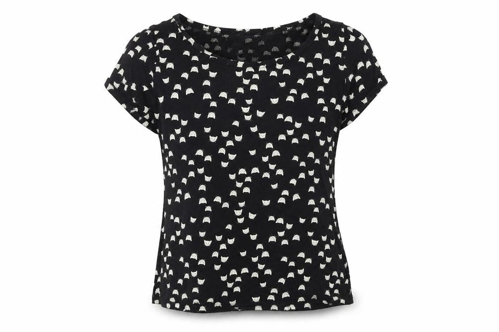 Womens UK Size 8 George Black Basic T-Shirt