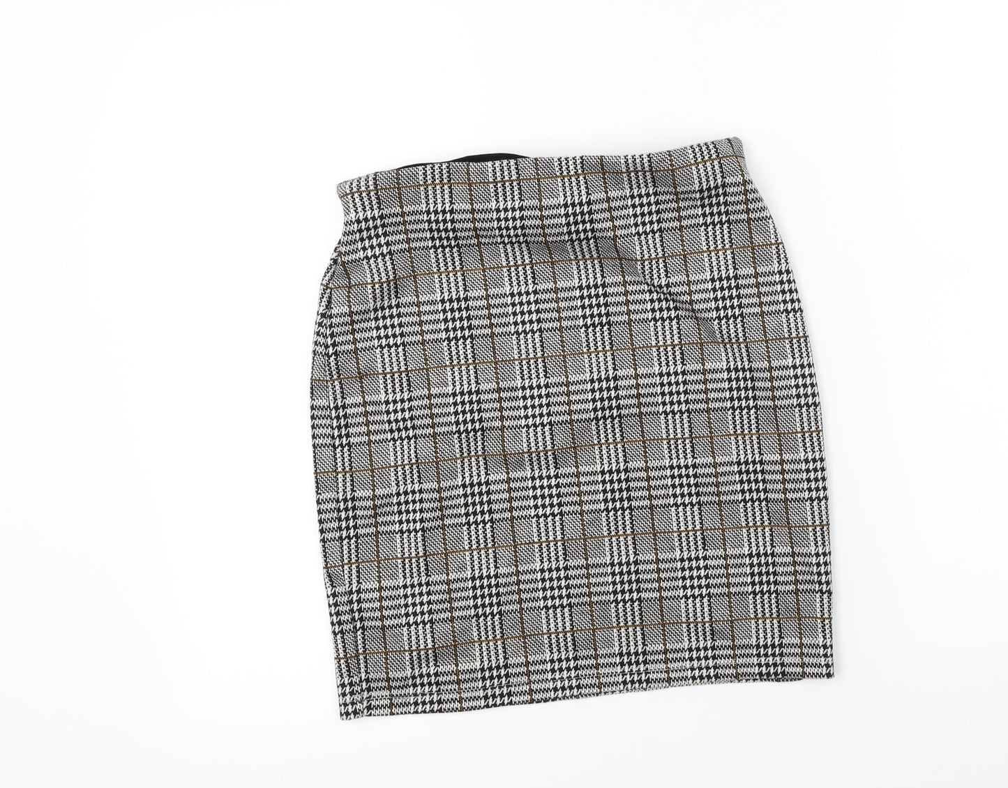 New Look  Womens Grey Check  Bandage Skirt Size 8