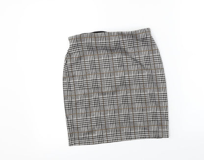 New Look  Womens Grey Check  Bandage Skirt Size 8
