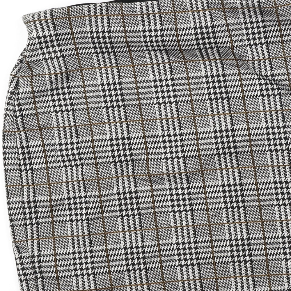 New Look  Womens Grey Check  Bandage Skirt Size 8